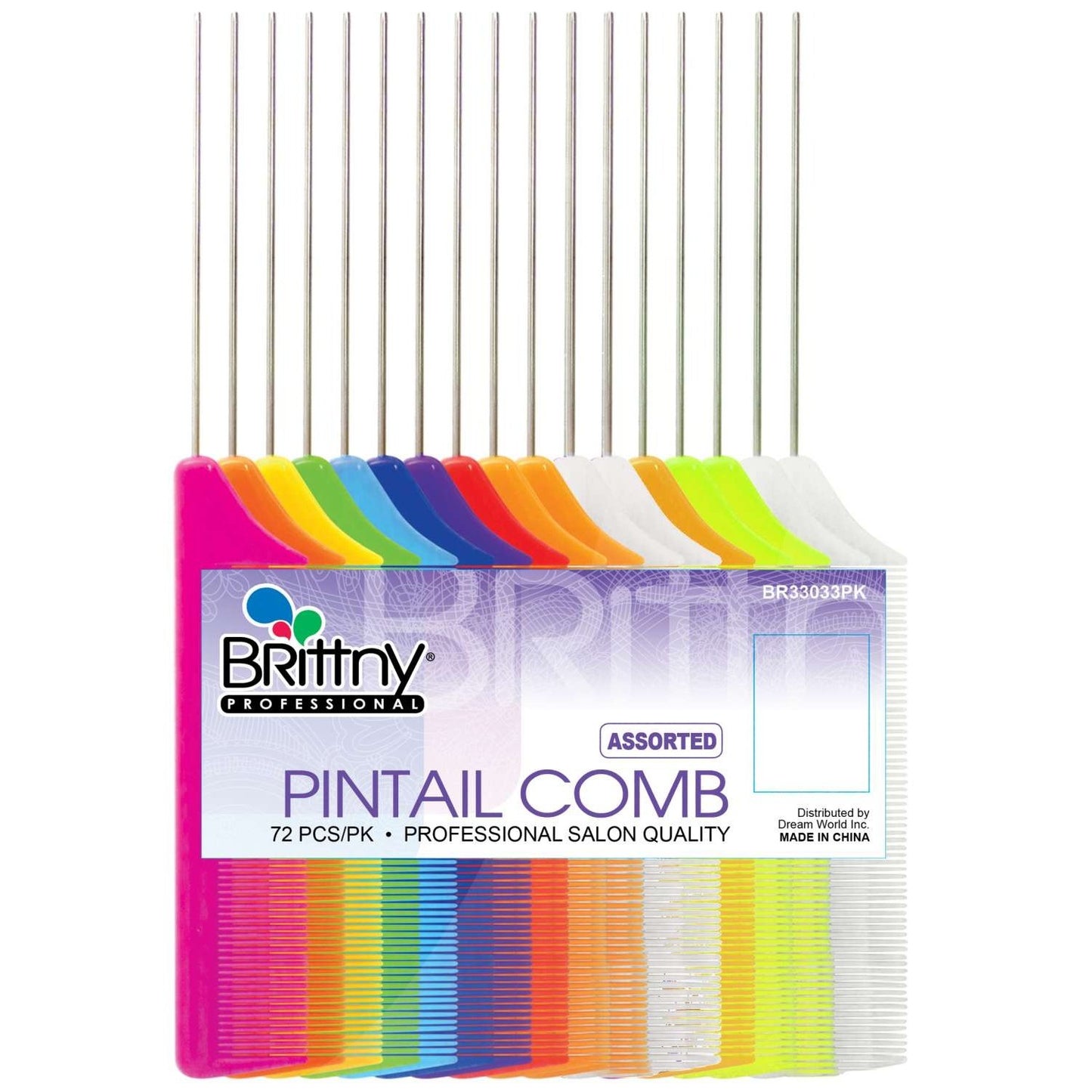 Brittny Bulk Pin Tail Comb 72-Piece Pack