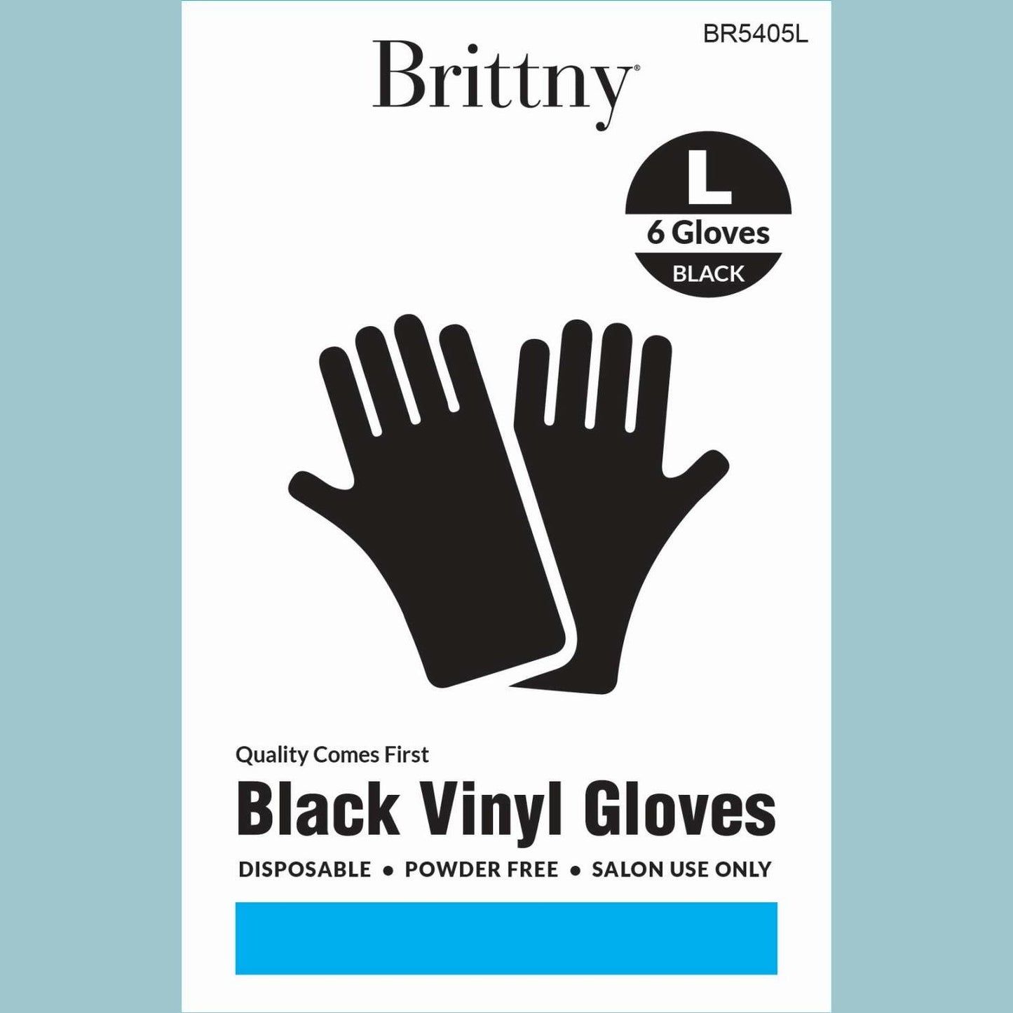 Brittny Gloves Vinyl 6Pcbox Black