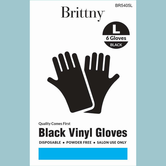 Brittny Guantes Vinilo 6Pcbox Negro