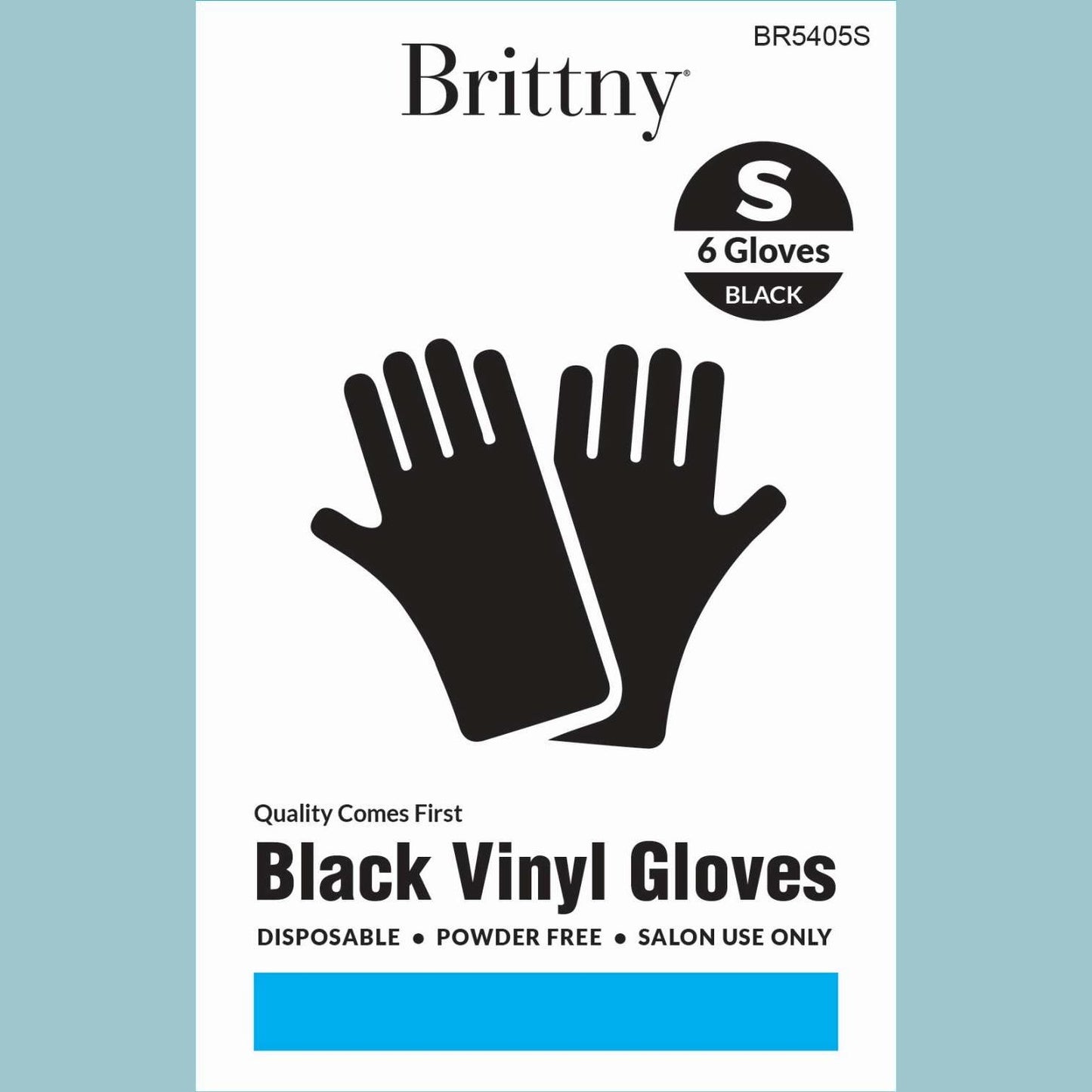 Brittny Gloves Vinyl 6Pcbox Black