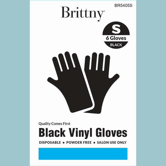 Brittny Guantes Vinilo 6Pcbox Negro