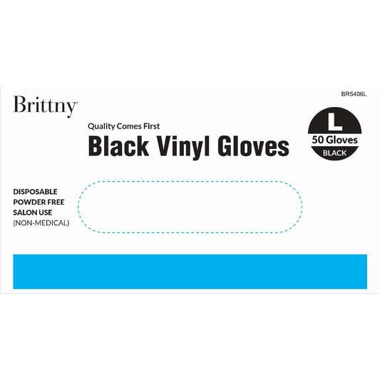 Brittny Gloves Vinyl 50Pcbox Black