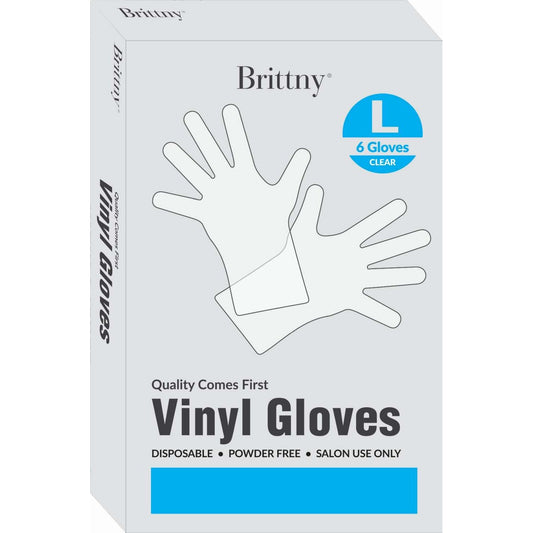 Brittny Vinyl Gloves 6 Piecesbox Large