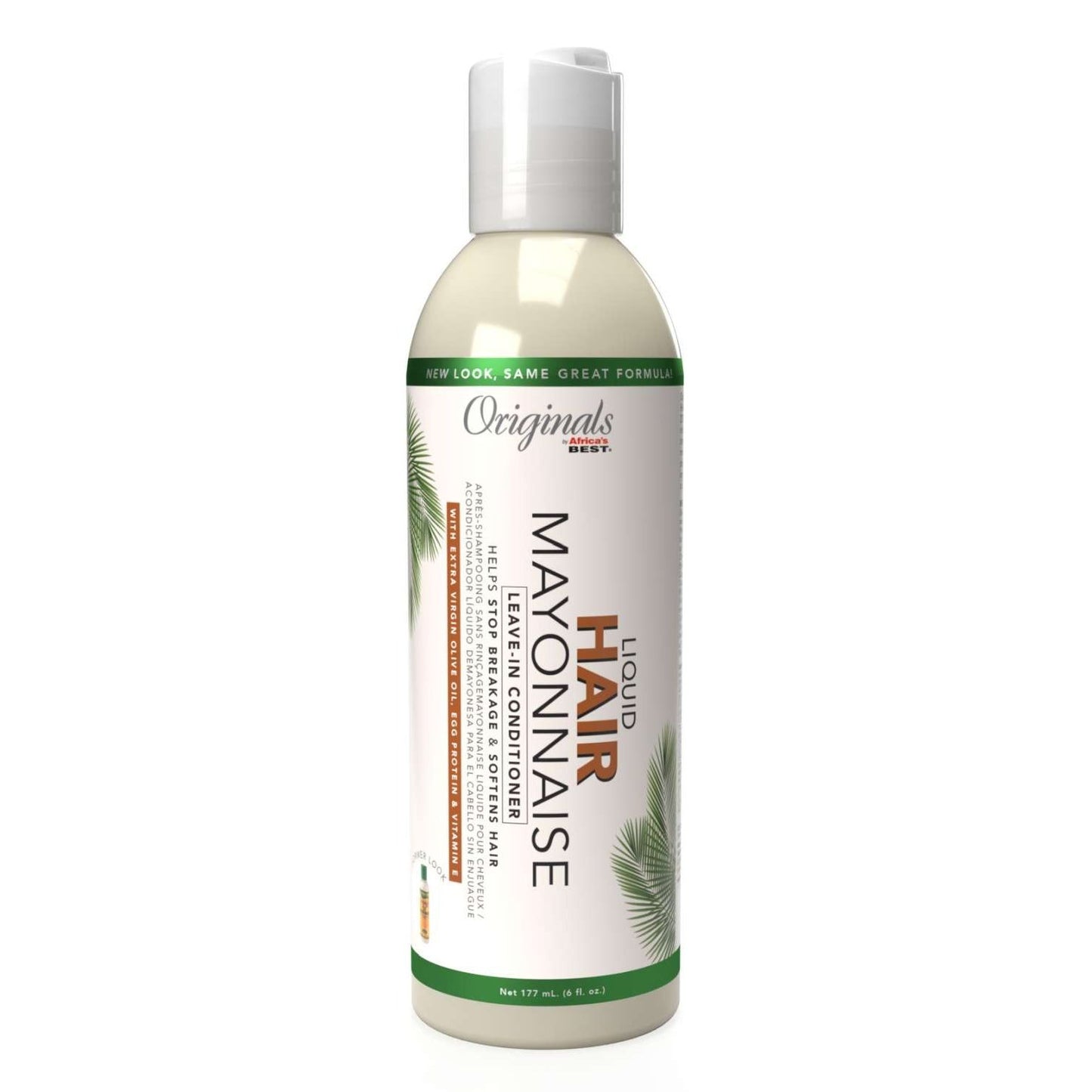 Acondicionador sin enjuague con mayonesa para cabello líquido Africas Best Originals