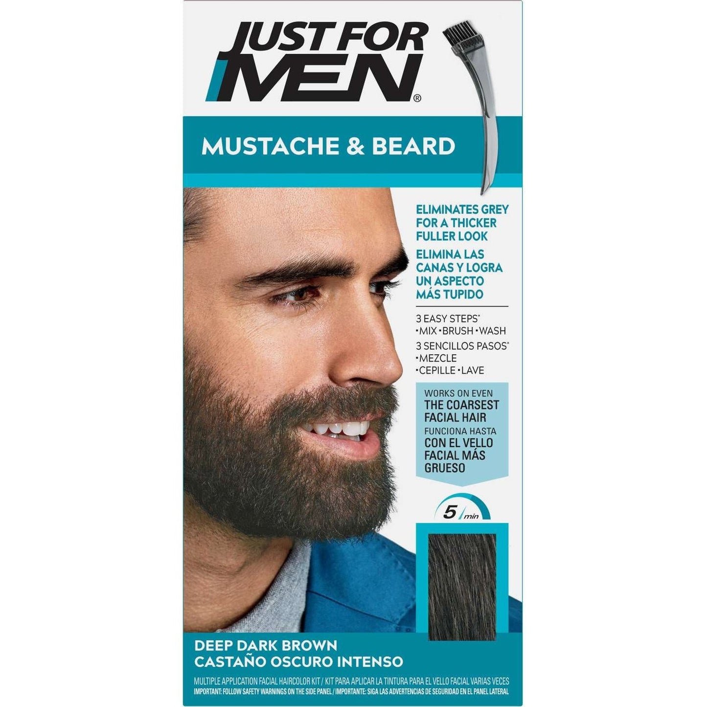 Just For Men Bigote Barba M-46 Castaño Oscuro Profundo