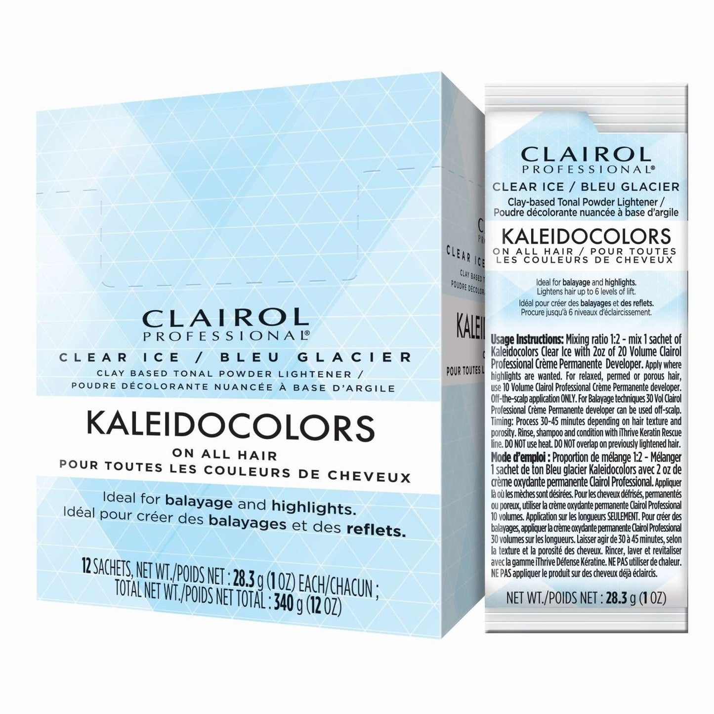 Clairol Professional Clear Ice Tonal Powder Lightner Kaleidocolors en todo el cabello