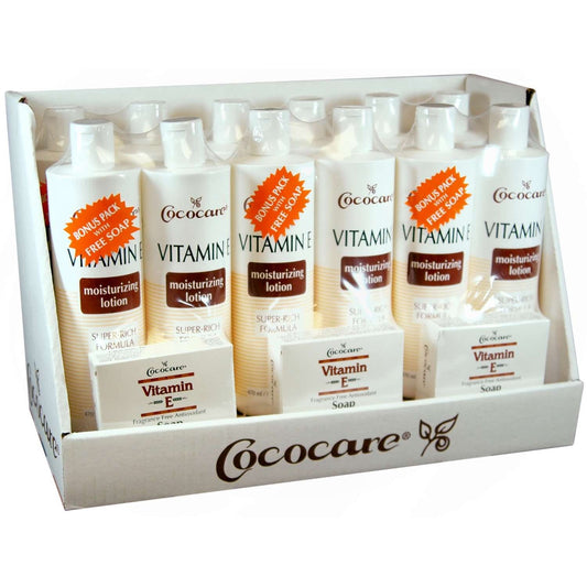 Combo de loción con vitamina E Cococare Display de 12 piezas