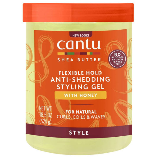 Cantu Shea Butter Gel de peinado anticaída de fijación máxima con miel