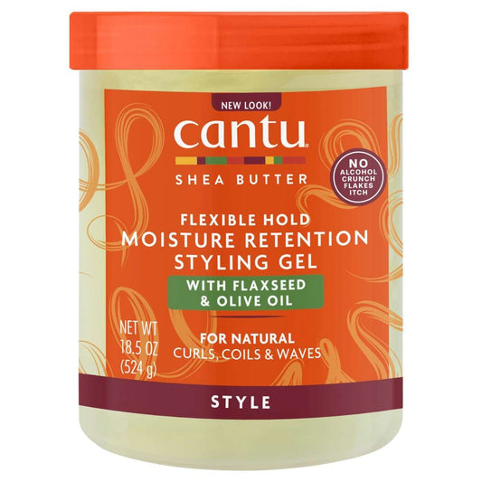 Cantu Shea Butter Gel para peinar con retención máxima de humedad con semilla de fax y aceite de oliva