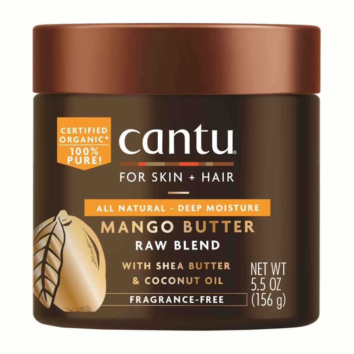 Cantu para el cuidado de la piel Cabello Mezcla cruda de mantequilla de mango 100% pura