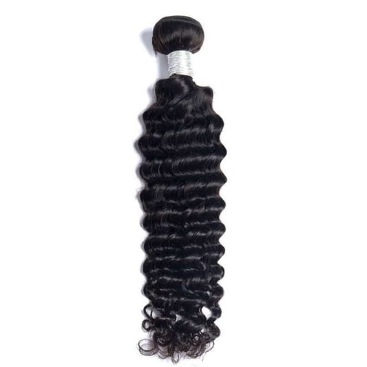 Raw Hair- Unprocessed Human Hair Hair Deep Wave 12 Inch Natural Color
