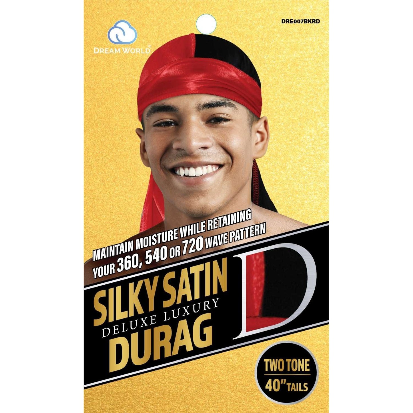 Dream Men Durag Liso Grueso Negro Rojo