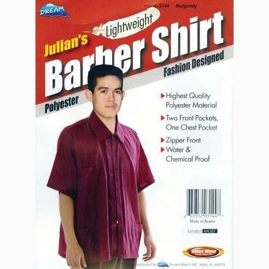 Dream Salon Wear -Barber Shirt Burgundy