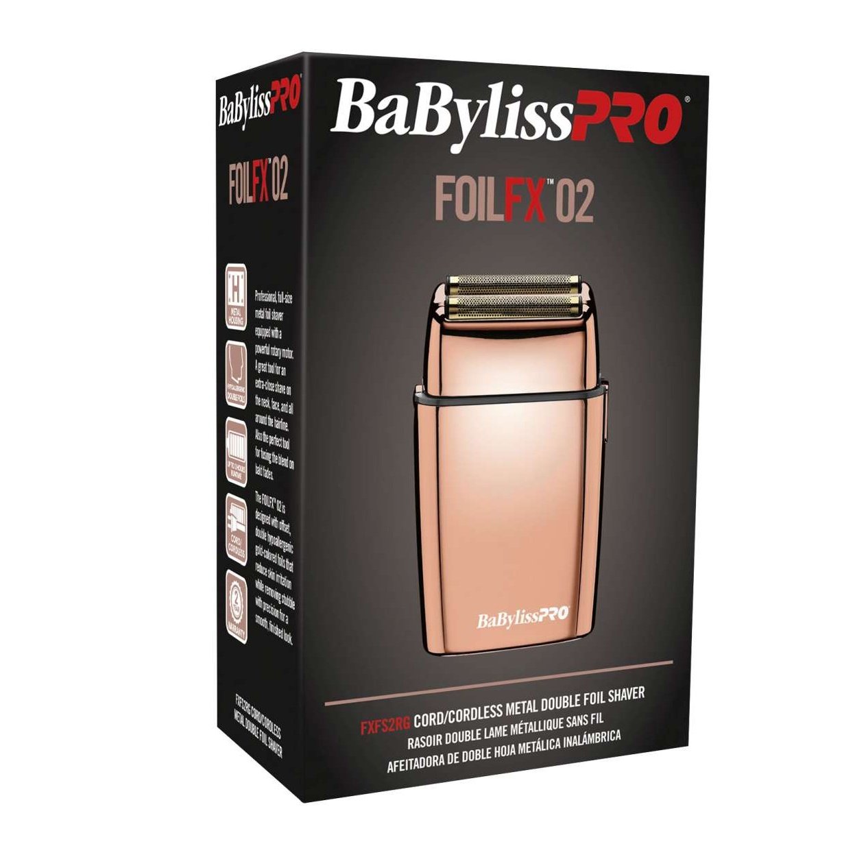 Babylisspro Foilfx02 Cordless Rose Gold Metal Double Foil Shaver