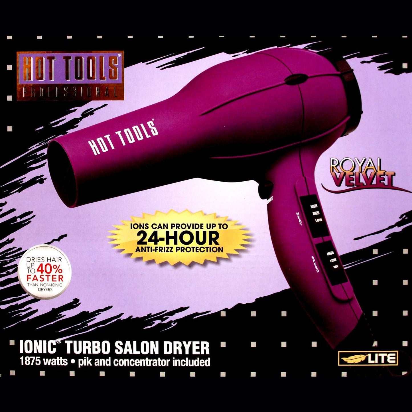 Hot Tools Secador Profesional Iónico Antiestático Morado