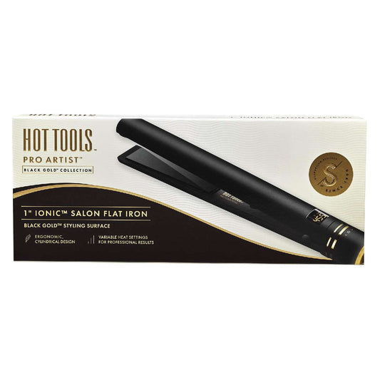 Hot Tools Pro Artist Gold Black Plancha iónica de doble voltaje