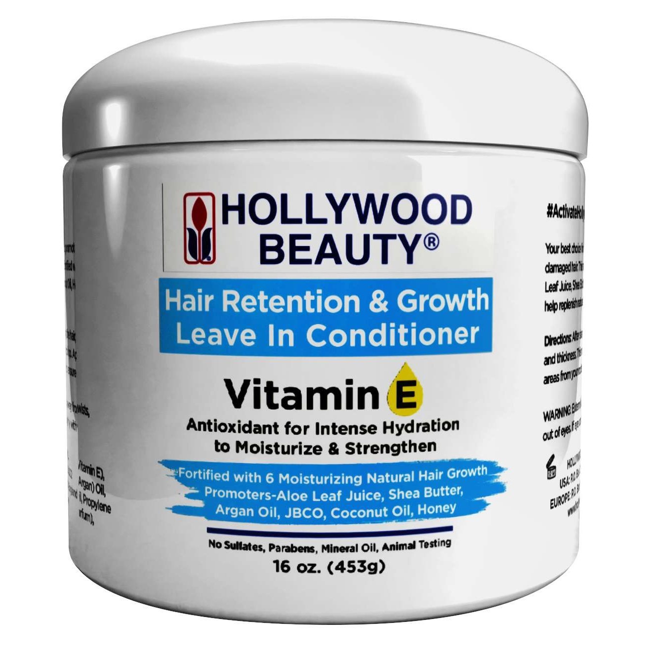 Hollywood Beauty Acondicionador sin aclarado para crecimiento y retención del cabello con vitamina E