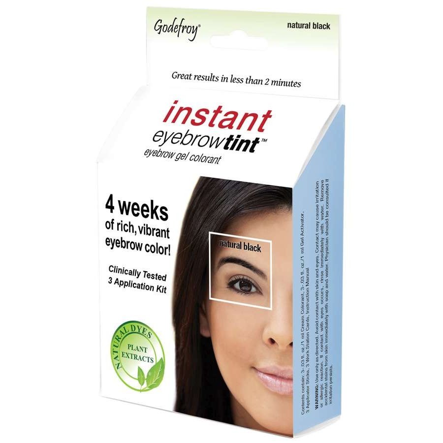 Tinte instantáneo para cejas sensible - Kit de tres aplicaciones - Negro natural