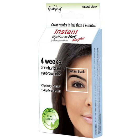 Tinte instantáneo para cejas sensible - Kit de aplicación única - Negro natural