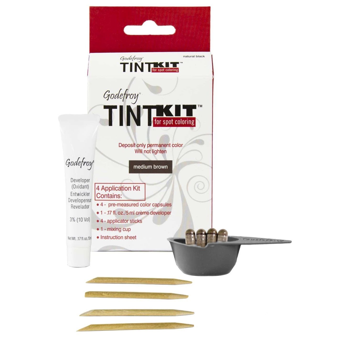 Tinte instantáneo para cejas sensible - Kit de tres aplicaciones - Negro azabache