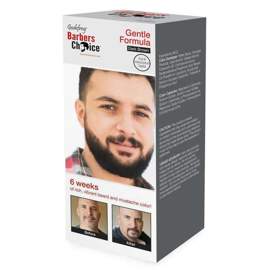 Barbers Choice Beard Moustache Color Kit de 3 Aplicaciones Marrón Oscuro