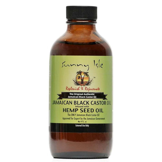 Aceite de ricino negro jamaicano Sunny Isle infundido con aceite de semilla de cáñamo