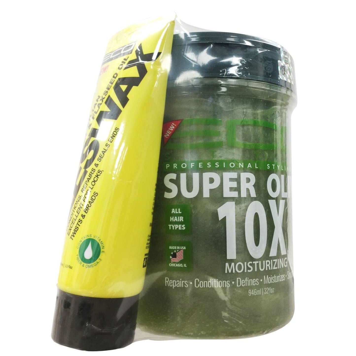 Eco Style Super Olive 10X con cera de abejas de ricino negro Eco Style de 3,5 oz