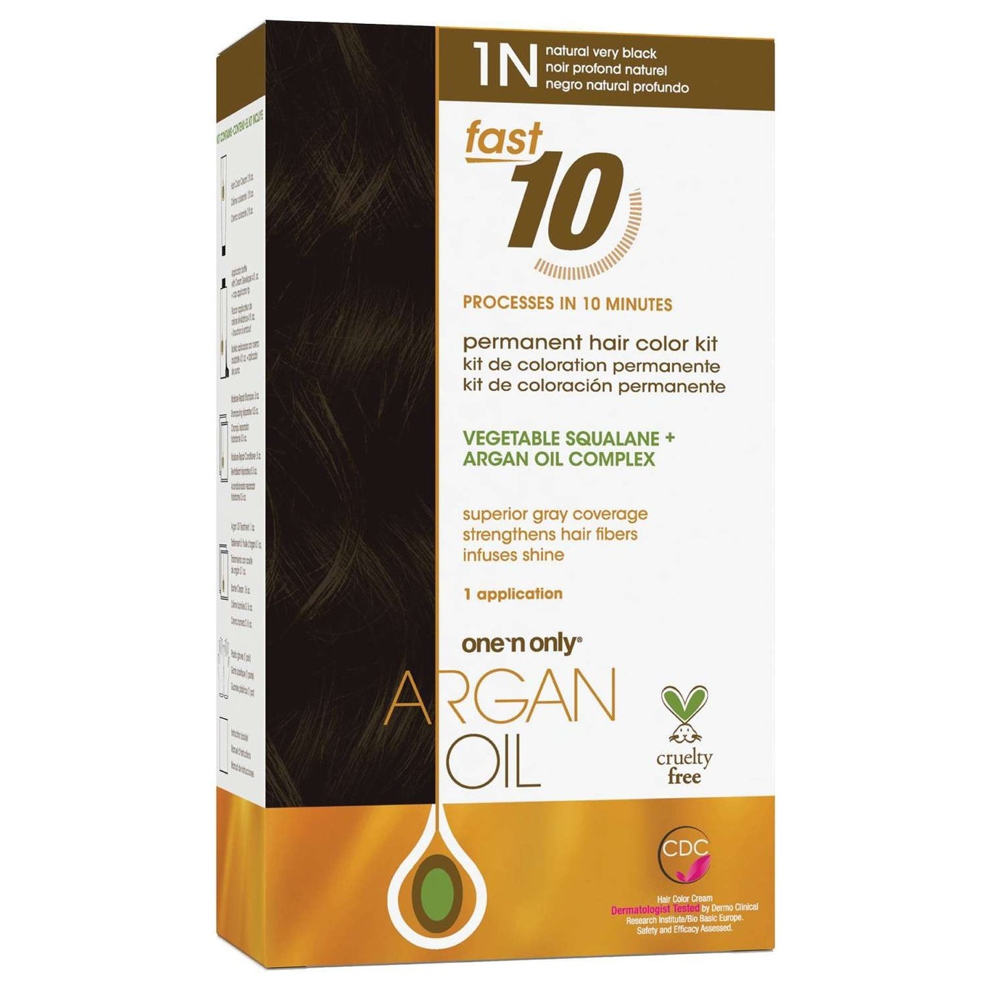 Argan Oil Fast 10 Kit Coloración Permanente 1N Muy Negro