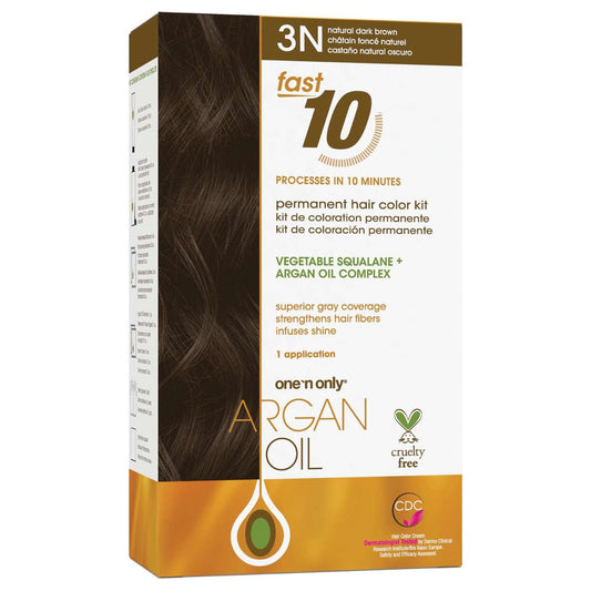 Argan Oil Fast 10 Permananent Hair Color Kit 3N Dark Brown