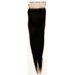 Cabello crudo: cabello humano sin procesar, cierre de alta definición, recto, 12 pulgadas, color natural