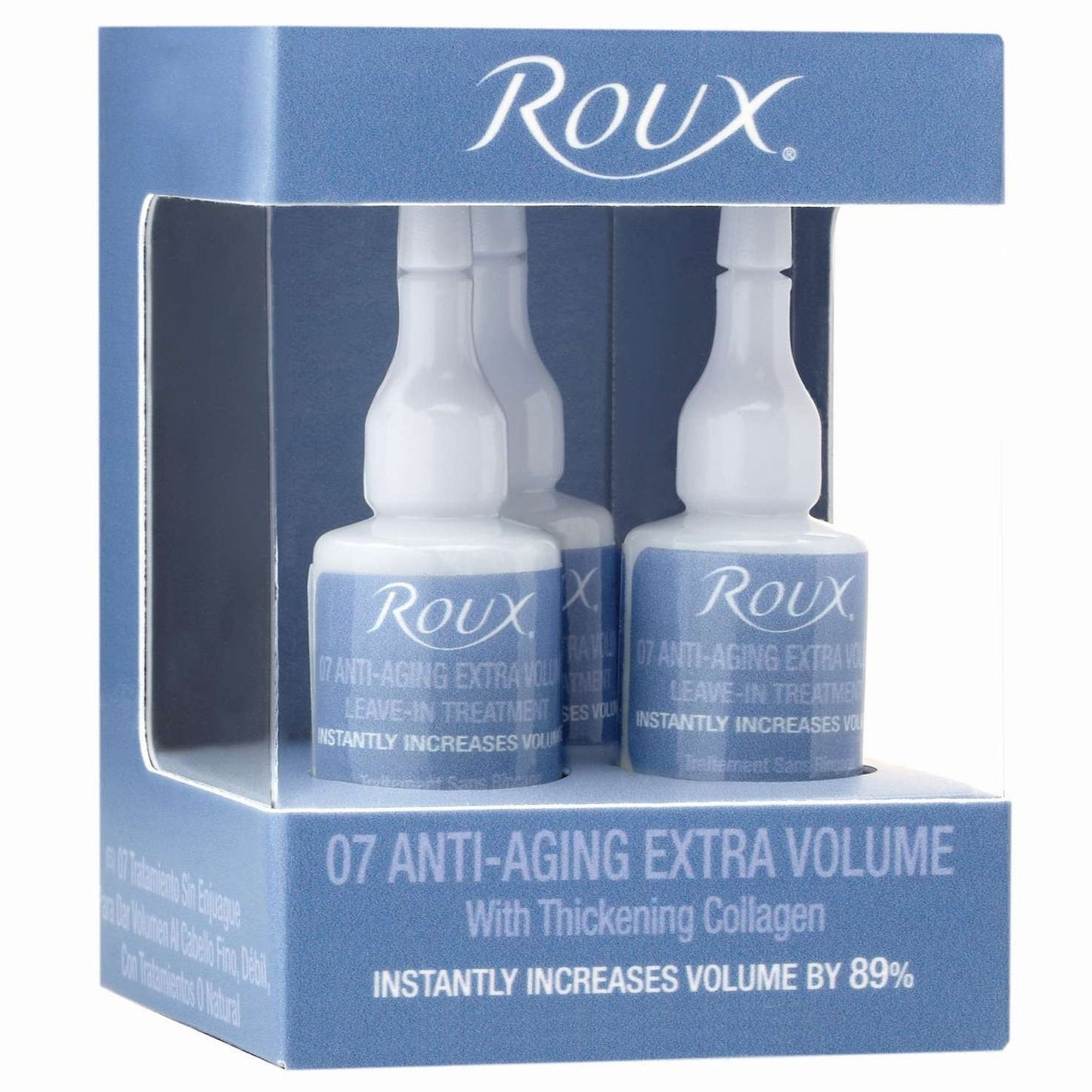 Roux 07 Tratamiento antienvejecimiento extra voluminoso sin aclarado, paquete de 3