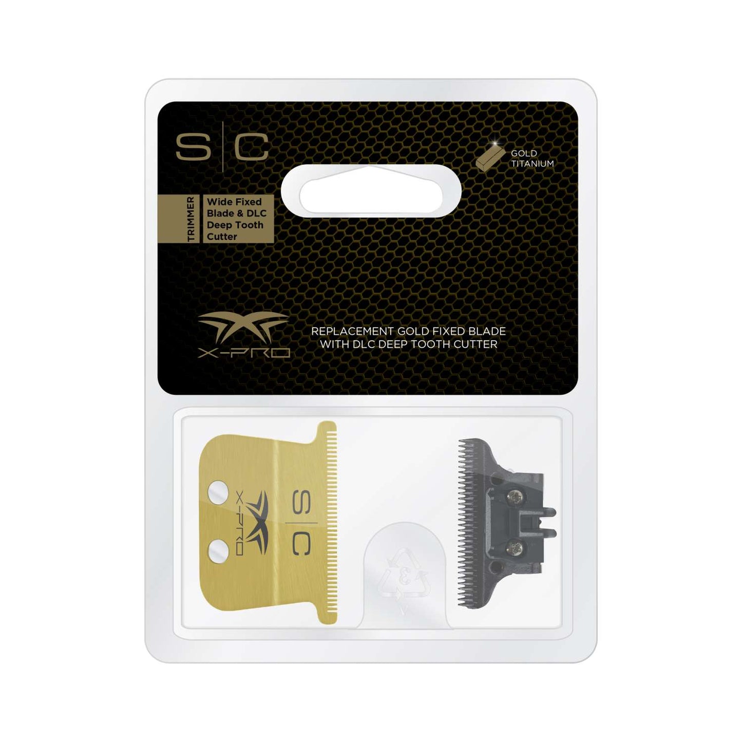 Cuchilla recortadora fija Stylecraft Wide Gold X-Pro con cortador de dientes profundos DLC