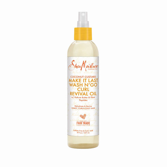 Crema de coco con humedad de karité, aceite revitalizante para rizos Make It Last Wash N Go