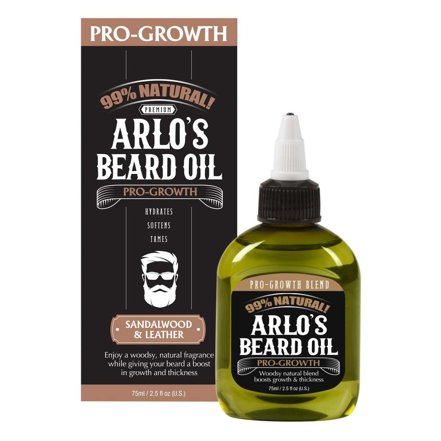 Arlos Beard Oil Pro Growth Sandalwood Leather 75 Ml