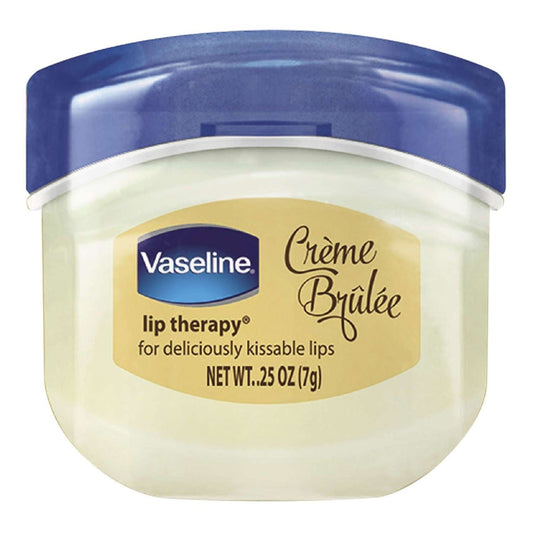 Crema brulée para terapia de labios con vaselina