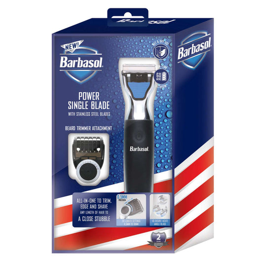 Barbasol Face And Body Stainles Steel Attachments For Power Single Blade